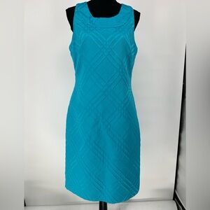 JONES NEW YORK TURQUOISE DRESS VINTAGE STYLE COCKTAILS WEDDINGS DATE NIGHT‎